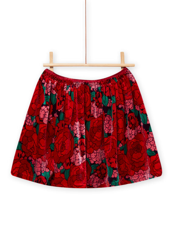 Gonna in velluto con stampa a fiori bambina MAFUNJUP2 / 21W901M3JUPH703