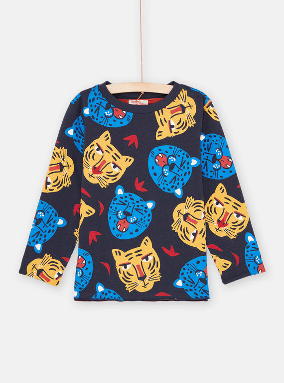 T-shirt con fondo blu double face bambino SOFORTEE1 / 23W902K5TML705