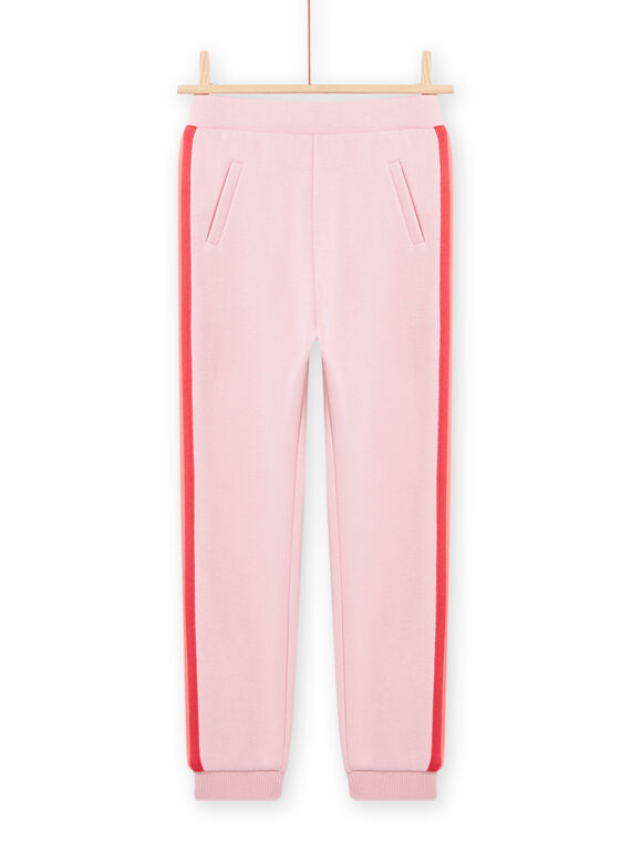 Pantaloni imbottiti rosa a righe con glitter bambina NAVIPANT2 / 22S901M2PAND326