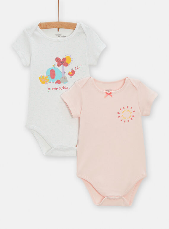 Set 2 body ecrù e rosa neonata TEFIBODCACH / 24SH1373BDL001