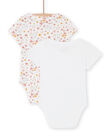 Set 2 body bianchi con motivo e stampa fantasia ROU2BOD4 / 23SF03I1BDN000