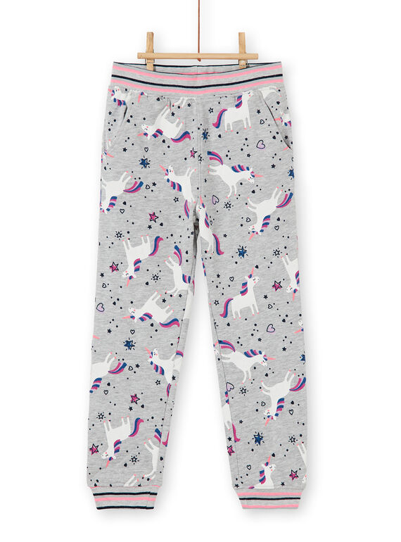 Pantaloni sportivi grigio melange con stampa unicorno LAJOBAJOG1 / 21S90141D2A943