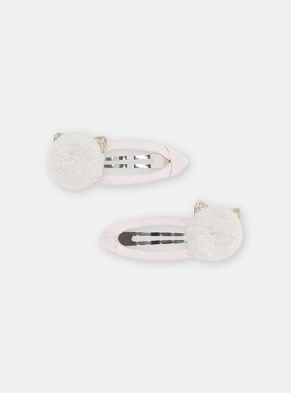 2 fermagli rosa orecchie di gatto bambina SYAJOCLIP6 / 23WI018BBRTD322