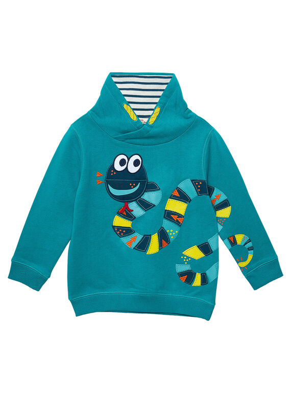 Felpa bambino turchese collo alto JOCLOSWE / 20S90211SWEC217