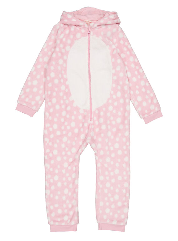 Tutina sacco nanna cerbiatto rosa con cappuccio in soft boa bambina GEFASURBI / 19WH11N2D4FD301