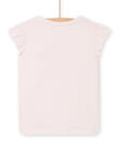 T-shirt rosa chiaro con motivi bambina e corona di fiori bambina NASOTI2 / 22S901Q4TMC321