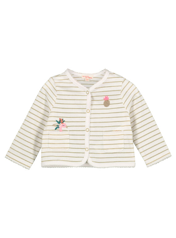 Cardigan in cotone con stampa neonata FICUCAR / 19SG09N1CAR000