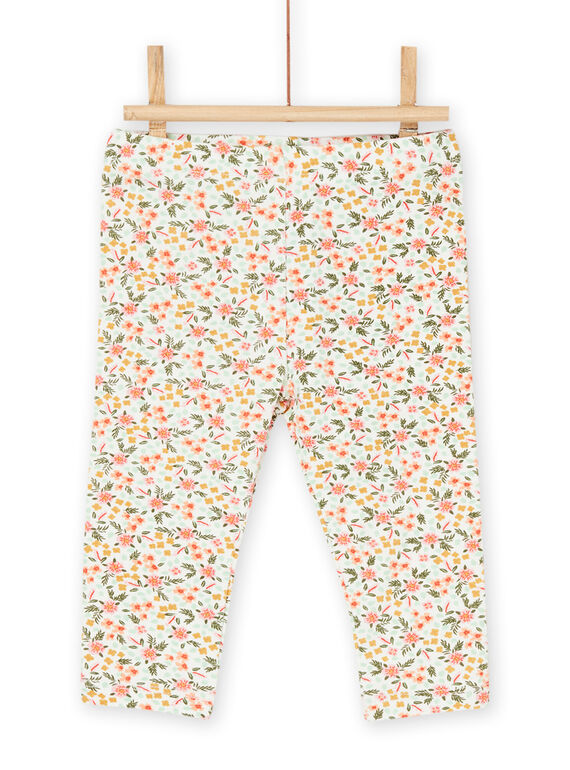 Leggings ecrù con stampa a fiori RYIMAGLEG / 23SI09T1CAL001
