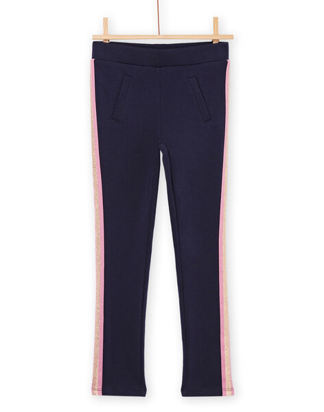 Pantaloni taglio morbido navy con fascia in Lurex® PAJOMIL1 / 22W901D3PAN070