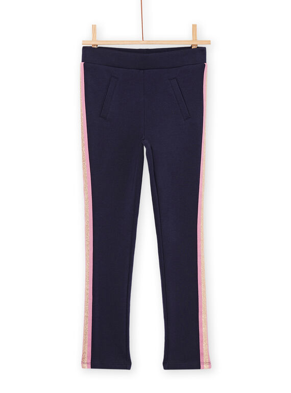 Pantaloni taglio morbido navy con fascia in Lurex® PAJOMIL1 / 22W901D3PAN070