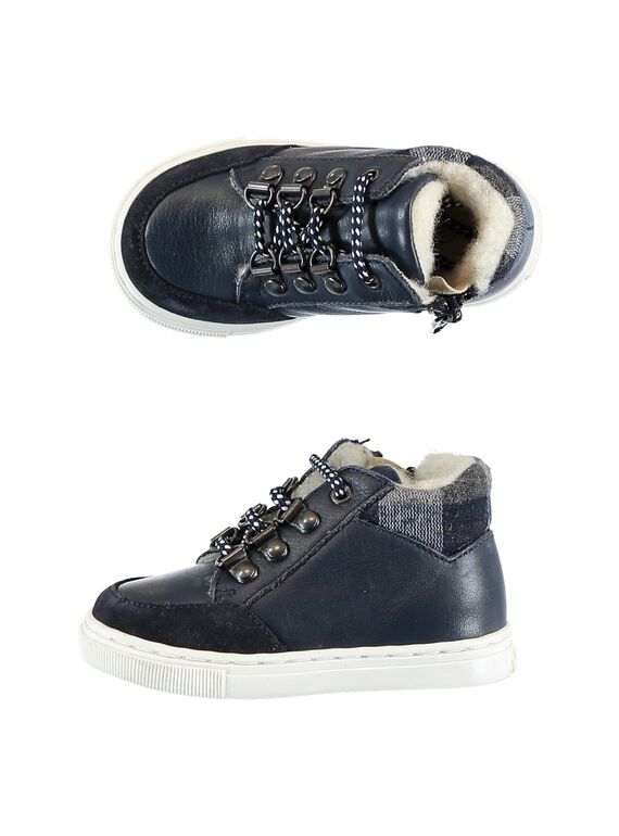 Sneakers pelle navy fodera calda neonato GBGBASCHO / 19WK38Y1D3F070