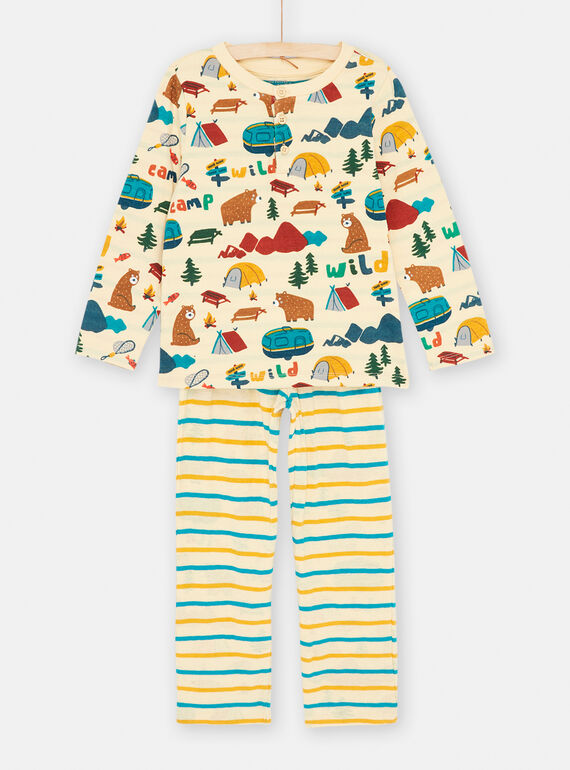 Pigiama beige con stampa fantasia bambino SEGOPYJTUB / 23WH1242PYJ808