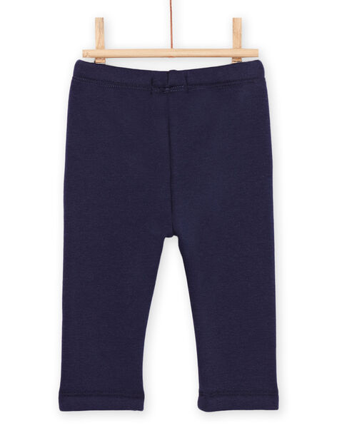 Pantaloni blu notte con motivo testa di animale sulle ginocchia PIJOPANDOU2 / 22WG09D3PANC205