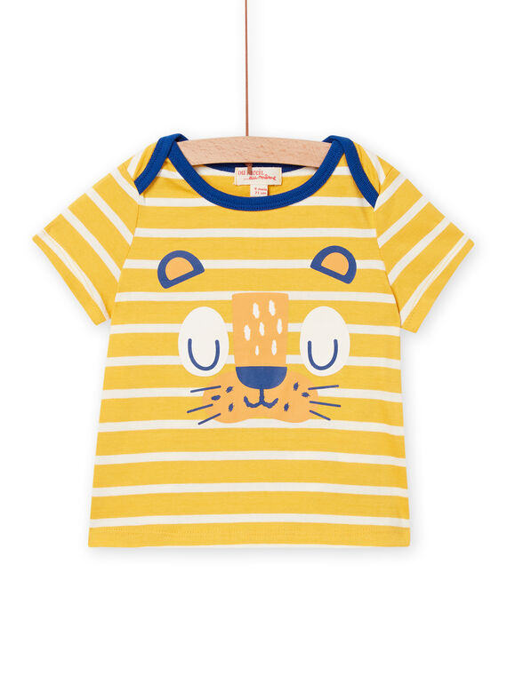 T-shirt a maniche corte gialla e bianca neonato NUJOTI2 / 22SG10C2TMC106