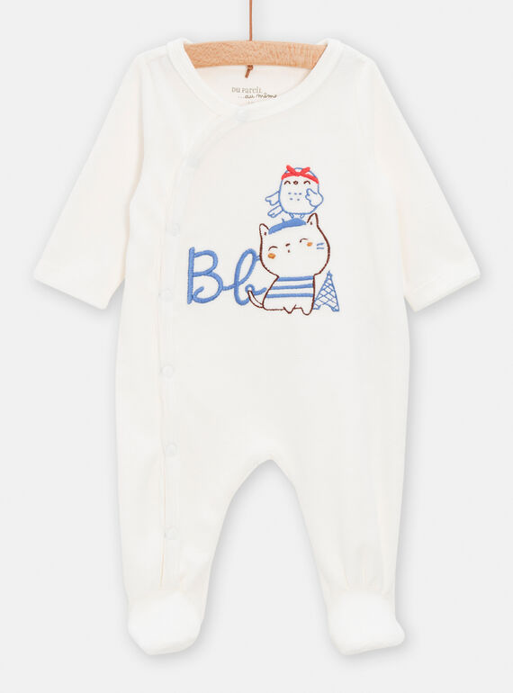 Tutina bianca con maniche lunghe bambina TOU1GRE5 / 24SF05H5GREA001
