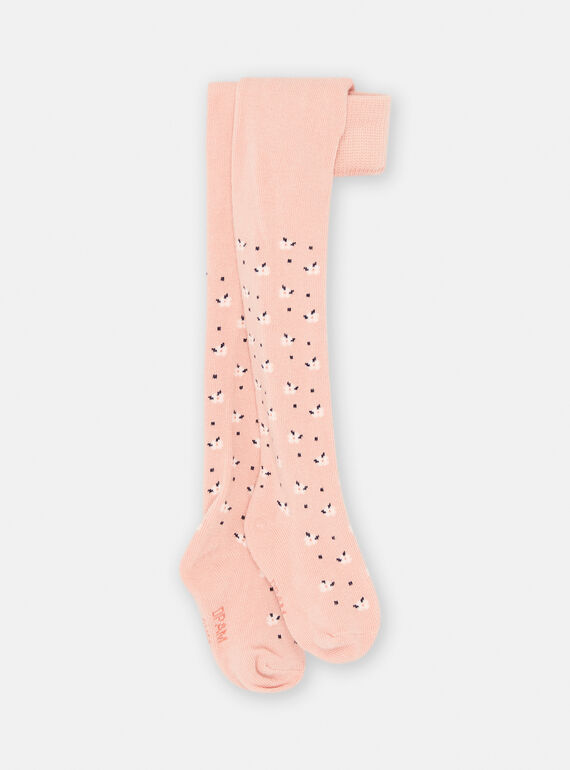 Collant rosa tè con stampa a fiori neonata SYIJOCOL4 / 23WI09N6COLD329