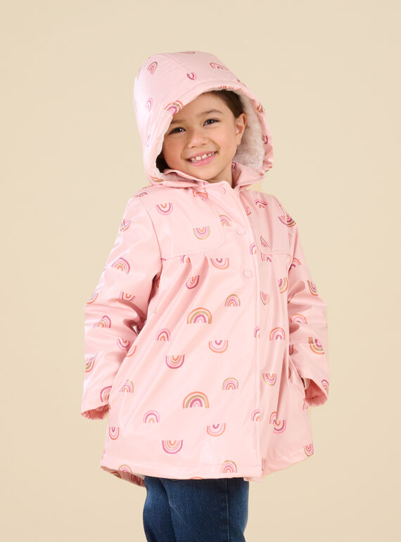 Cappotto impermeabile con cappuccio e stampa arcobaleno PALEOIMPER / 22W901F2IMPD319