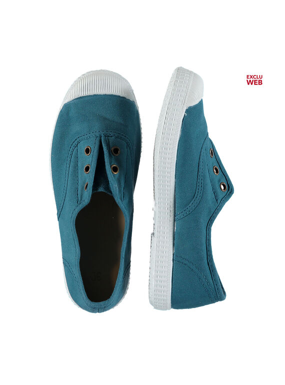 Scarpe da tennis tela tinta unita bambino FGTENROL / 19SK36B6D16616