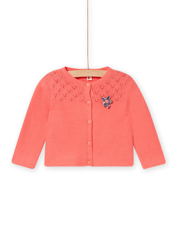 Cardigan rosa blush neonata NISANCAR / 22SG09S1CARD300