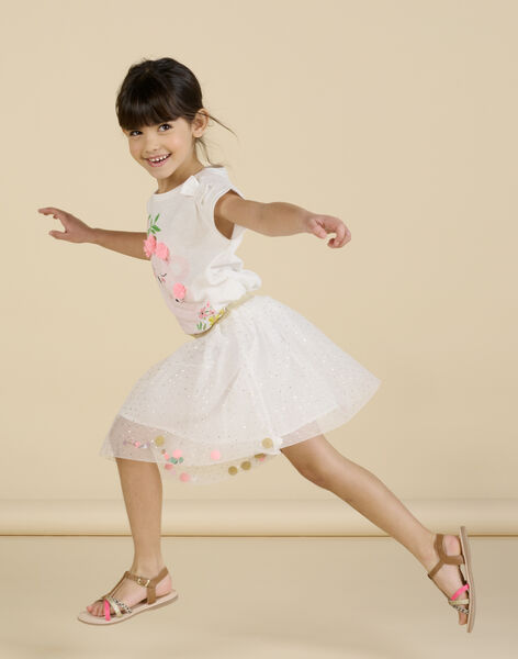Gonna in tulle con glitter e pompon bambina NASOJUP1 / 22S901Q1JUP001