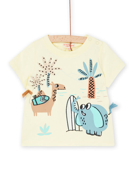 T-shirt giallo chiaro con stampa animalier RUEXOTI3 / 23SG10V3TMC103