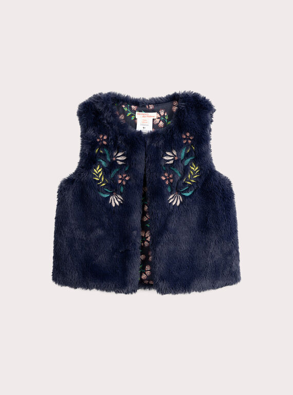 Cardigan reversibile in pelliccia marina per ragazza  VAKLICAR1 / 24W90142CAR070