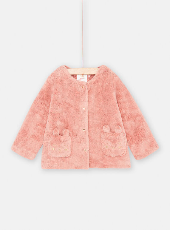 Cardigan litchi in soft boa double face neonata SIJOCAR3 / 23WG09M2CARD317