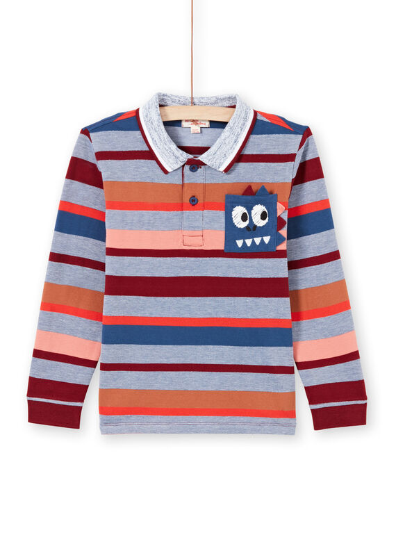 Polo maniche lunghe a righe colorate bambino MOPAPOL / 21W902H1POL219
