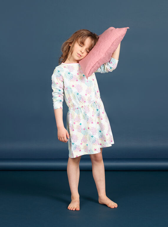 Camicia da notte bambina in jersey stampa multicolore LEFACHUSTA / 21SH1153CHN000