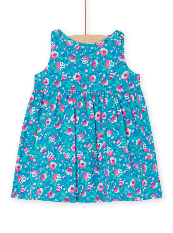 Abito turchese con stampa fiori RIPLAROB2 / 23SG09P3ROBC217