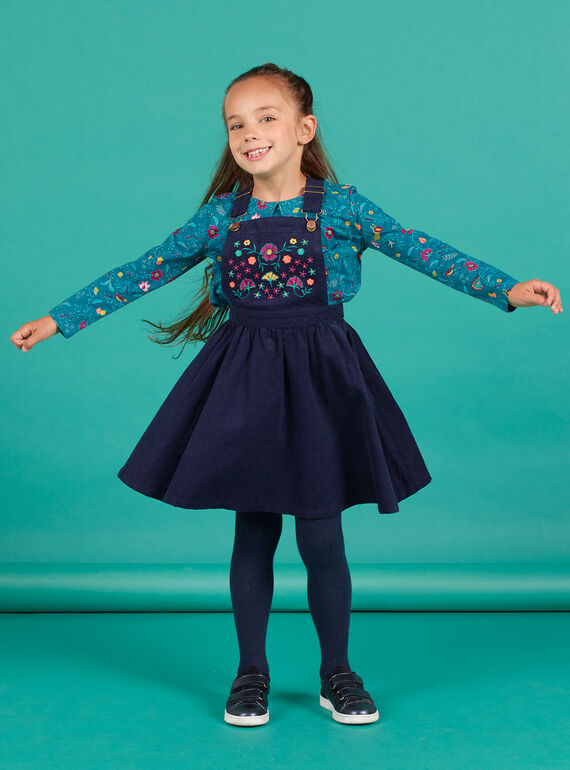 Abito salopette navy bambina MATUROB4 / 21W901K3ROB070