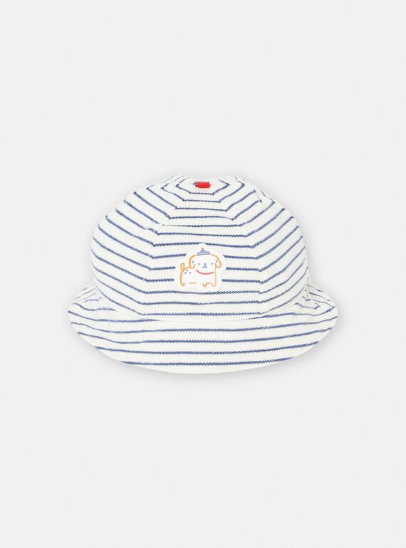 Cappello da pescatore panna con stampa a righe TOU2BOB / 24SF42I1CHAA001
