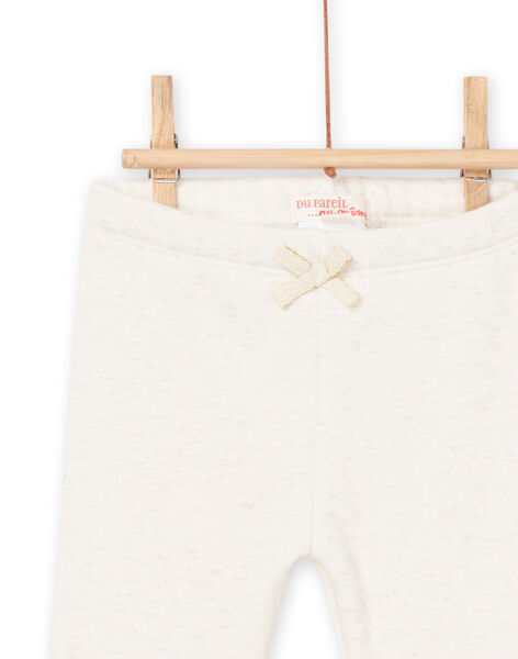 Pantaloni beige melange con motivo testa di animale sulle ginocchia PIJOPANDOU1 / 22WG09D1PANA011
