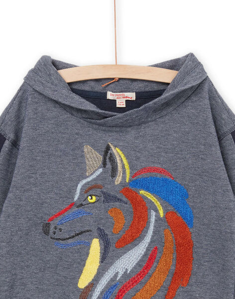 Maglione con collo a scialle stampato a forma di lupo POGOSWE / 22W902O1SWE705