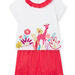 Set t-shirt e bloomer ecrù e rosso neonata