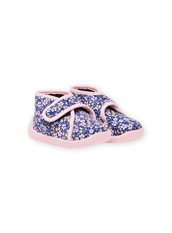 Babbucce navy stampa a fiori neonata MIPANTFLOWER / 21XK3721D0A070