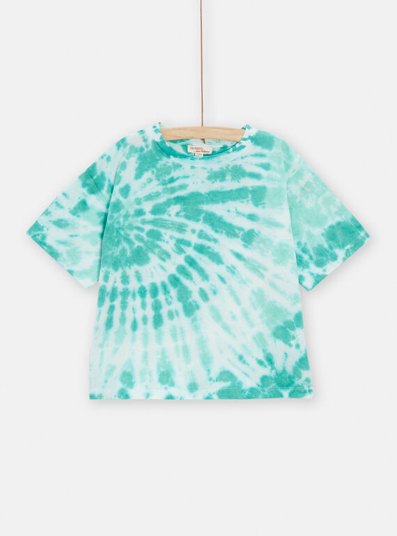 T-shirt verde tie and dye bambina TAJOTI8 / 24S901C3TMC001