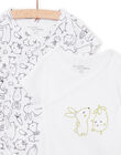 Set 2 body bianchi con motivi fantasia nascita bambino NOU2BOD5 / 22SF0451BDN000