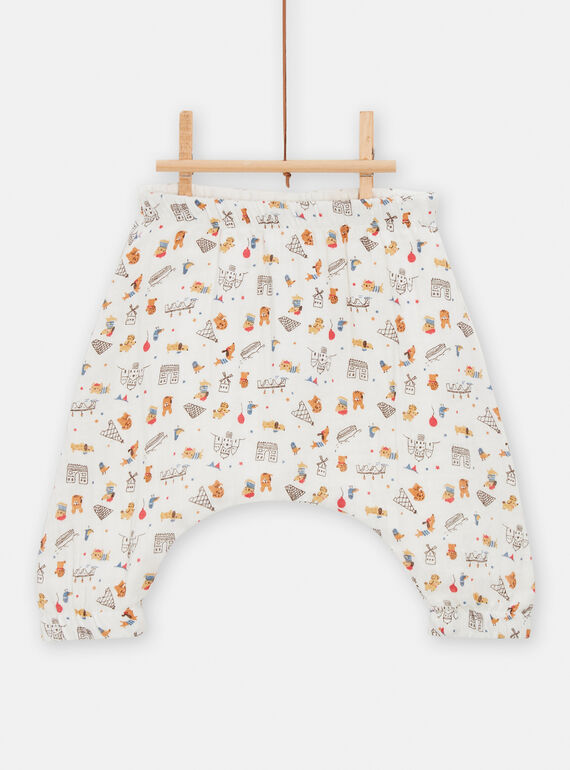Pantaloni double face panna e stampa animali bambina TOU1SAR / 24SF05H1PANA001