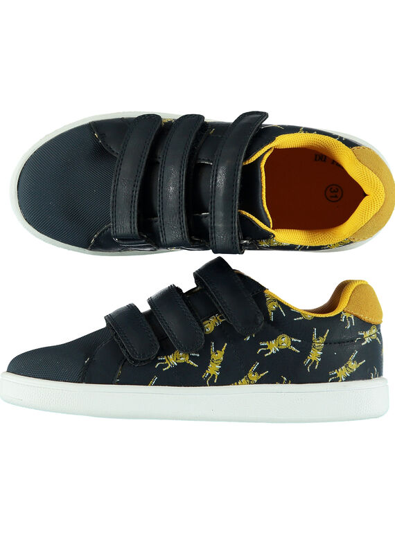 Sneakers navy con stampa leone bambino GGBASLION / 19WK36I5D3F070