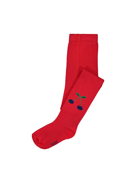 Collant rosso ciliegia bambina FYACOCOL / 19SI0181COL050