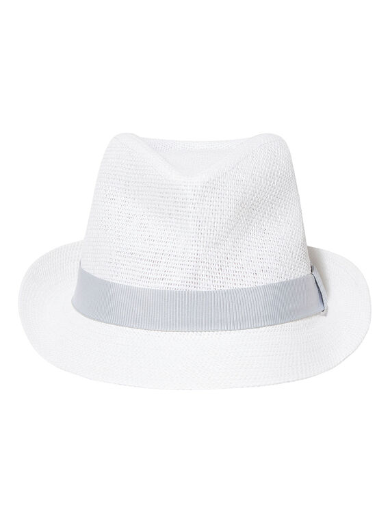 Cappello bambino bianco con fascia grigia JYOPOECHA / 20SI02G1CHA000