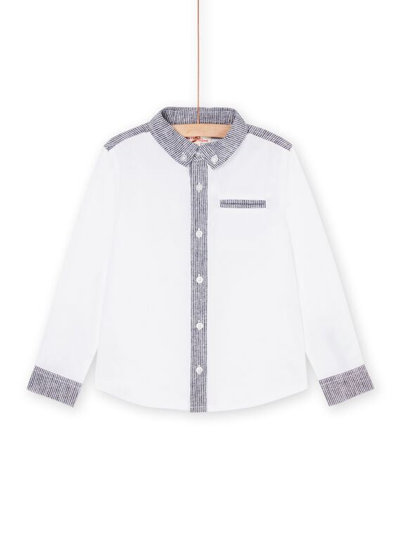 Camicia bianca in lino e e cravatta amovibili ROBLECHEM2 / 23S90232CHM000