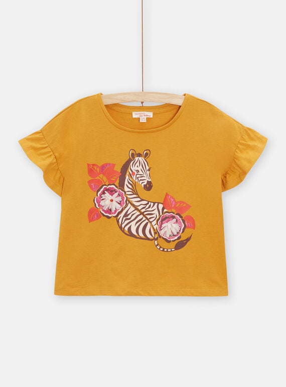 T-shirt gialla con motivo zebra bambina TALITI3 / 24S901T2TMC107