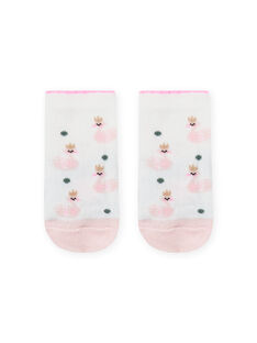 Calze ecrù e rosa con stampa cigno neonata MYIKASOQ / 21WI09I1SOQ001