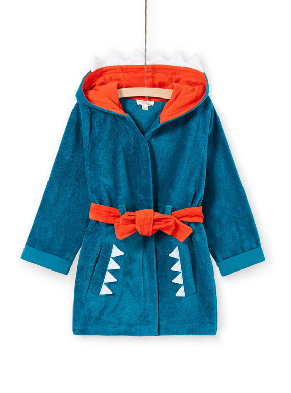 Accappatoio bambino in spugna turchese motivo squalo LEGOPEIREQ / 21SH1251RDCC217