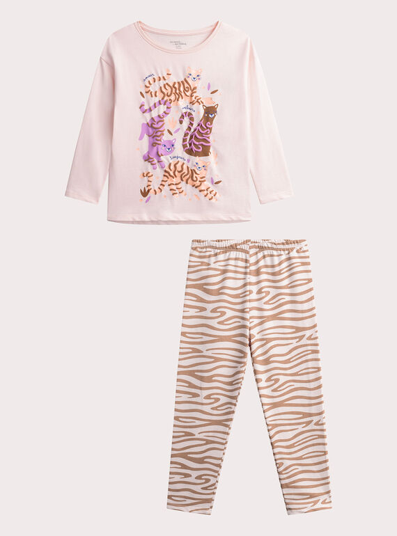 Pigiama tinta unita écru da bambina WEFAPYJTIG / 25SH1194PYJ114