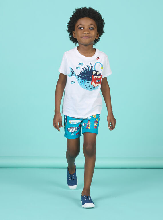 T-shirt bianca motivo pesce abissale bambino NOFICTI6 / 22S902U6TMC000
