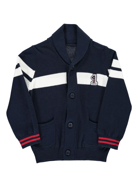 Boys' shawl collar cardigan CODEGIL / 18S902F1GIL705