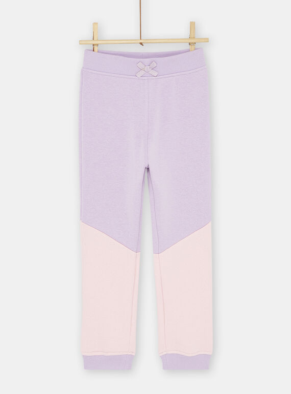 Pantaloni sportivi malva color block bambina SAJOBAJOG2 / 23W901B3JGB328